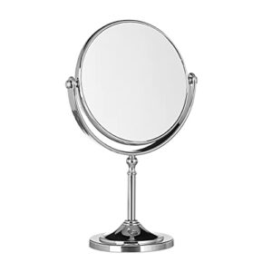 Kosmetikspiegel mit Vergrößerung, zweiseitig, silberner Grundplatte, für tägliche Schönheitspflege und Make-up