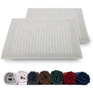 Duschvorleger 100% Baumwolle Frottee Badematte Schnelltrocknend Wasserabsorbierend hell grau Silbergrau 50 x 70 cm 2er Pack