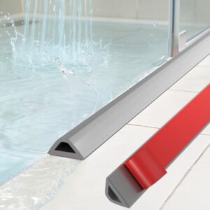 Symyda Schwallschutzleiste Dusche & Duschdichtung - Selbstklebend mit extra starker Haftung - Hohl-Dreieck Design als Wasserdamm & Barrierefreie Schwelle für Walk-in Dusche & Badezimmer