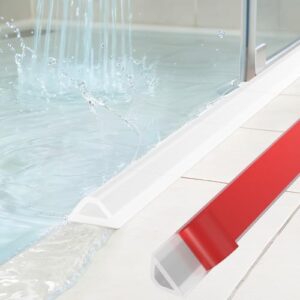Symyda Schwallschutzleiste für Dusche und Badezimmer - Selbstklebend mit extra starker Haftung - Hohl-Dreieck Design als Wasserdamm & Barrierefreie Schwelle für Walk-in Dusche & Badezimmer