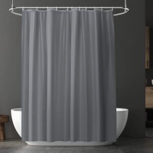 GRAUER DUSCHVORHANG - Anti-schimmel Wasserdicht Schnelltrocknend Duschvorhänge 180x180 cm mit 12 Duschvorhangringen, Badewanne Shower Curtain mit Metall Knopfloch