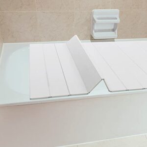 Zusammenklappbare Badewannenabdeckung aus PVC, weiß, wasserdicht und belastbar für den Einsatz im Badezimmer