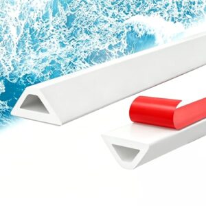 Schwallschutzleiste für Dusche, Silikon Wasserstopper, Selbstklebend, Weiß, für Badezimmer und Küche