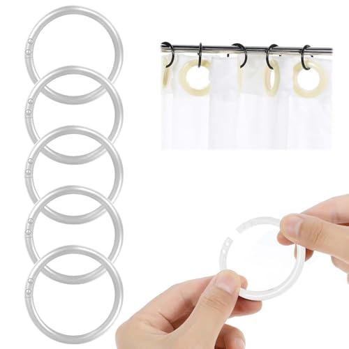 Gardinenringe aus Kunststoff für Duschfensterstange, 100 Stück, 4 cm groß, weiß