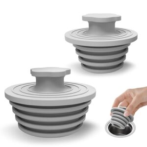 Badewanne-Abflussstopfer, Silikon-Universal-Stopfen für Dusche & Spülbecken, Bad und Duschabfluss, einfache Installation, hellgrauer Abflussstopper