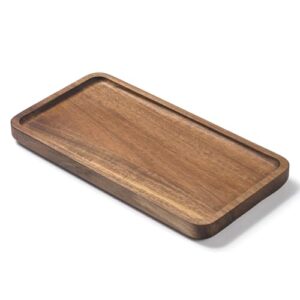 Badezimmer Tablett aus Akazienholz, dekoratives Holz Kosmetik Tablett Organizer für Badezimmer