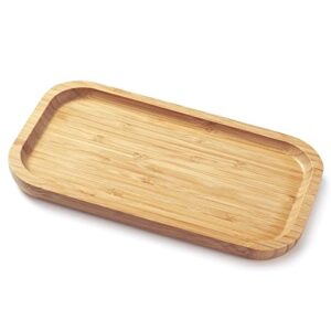 Bambus Badezimmertablett, Schminktisch Tablett, Serviertablett Holz, Toilettentank Tablett, Tischtablett, Kosmetik Tablett Organizer, 25 x 14 x 2 cm