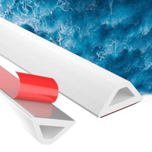 Schwallschutzleiste für Dusche, Selbstklebendes Silikonmaterial, Weiß 100cm, Wasserstopper für Badezimmer und Duschen