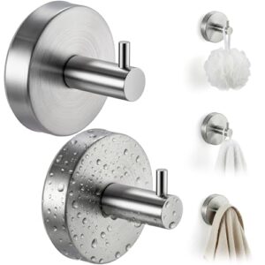 Cleanan Saugnapf Haken Edelstahl für Dusche und Bad, Vakuum Handtuchhalter ohne Bohren, Wandhaken für Glas und Fliesen