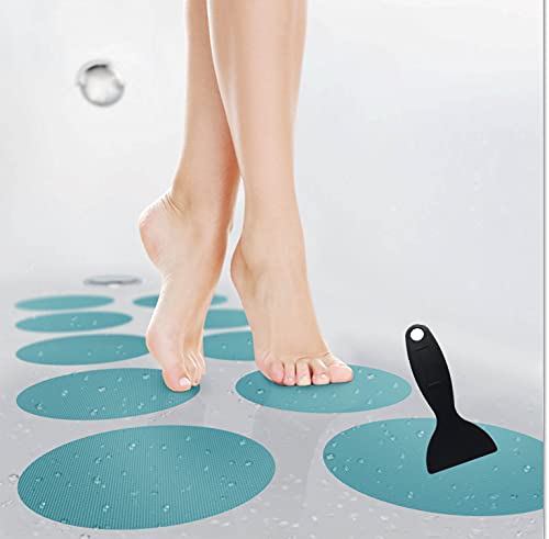 Anti-Rutsch Sticker für Badewanne und Dusche, 15 cm XXL Pads, blau, rund