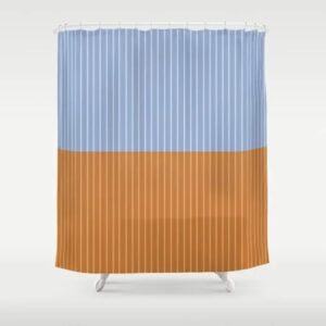 Duschvorhang 200x200 cm Grün Gelb Streifen, modernes Textil, Anti-schimmel, Wasserdicht, Waschbar, Badvorhang für Badezimmer, Badewannen, Toilette