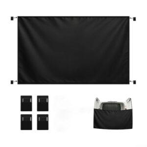 Duschvorhang für Außenbereich, wasserdicht, 215 x 145 cm, Oxford-Gewebe, verstellbare Kordeln oben und unten