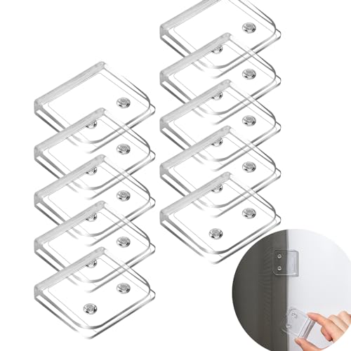 Duschvorhang Clips, 10 Stück Selbstklebende Guard Vorhang Stop Clips, transparente Vorhang Clip, winddichte Vorhang Klammern für Badezimmer Gardinenhalter und Dusche Verschütten