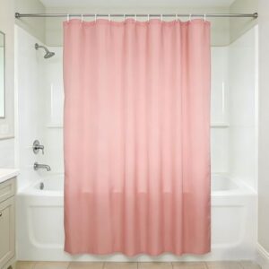 Duschvorhang-Set mit 12 Haken für Badezimmer, Badewanne und Dusche, wasserdicht, Design für Mütter (Rosa)