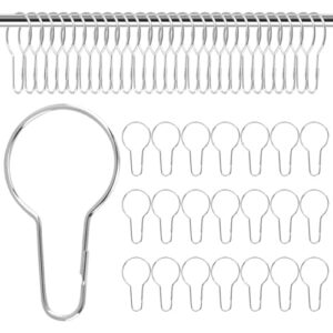 50 Stück Duschvorhangringe, Metall Duschvorhang Haken, Gardinenringe, Duschvorhang Ringe, Vorhangringe für Badezimmer, Wohnzimmer, Schlafzimmer, Küche