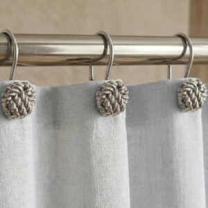 Dekorative Duschvorhangringe in Silber für Badezimmer, Nickel-Metall-Durchhalter mit Anti-Drop-Design