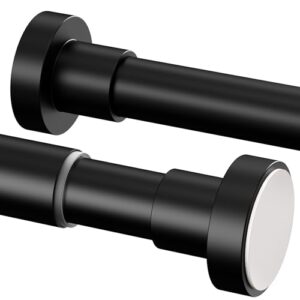Duschvorhangstange ohne Bohren, Teleskopstange zum Klemmen mit Gardinenstange für Badezimmer und Balkon (85-230cm, Ø32mm, Schwarz)