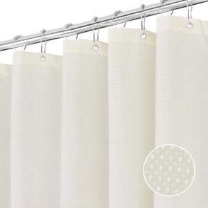 Waffel Duschvorhang aus Polyester für Bad und Dusche, wasserdicht, leicht zu reinigen
