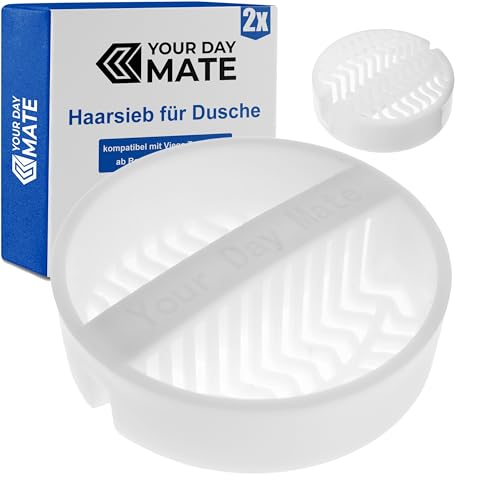 Haarsieb für Dusche, 2 Stück, Weiß. Kompatibel mit Viega Tempoplex ab Baujahr 2006 bis heute. Ersatz Tauchrohr Haarfänger Duschablauf Siphon.