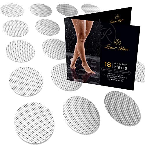 Luana Rose Premium Antirutsch Pads für Dusche und Badewanne - Anti-Rutsch-Schutz für Kinder und Senioren - Selbstklebend, hygienisch und transparent