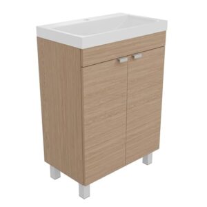 Badezimmer-Schrank mit Waschbecken und Unterschrank, Braun, Badezimmermöbel für Gäste WC