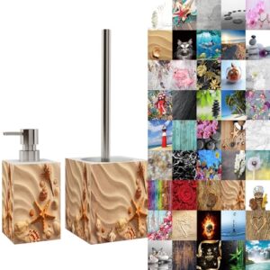 Sanilo Badezimmer Set mit Seifenspender und WC-Bürste, großes Design-Angebot, klobüchse ohne Bohren, stilvolle Designs für jedes Badezimmer