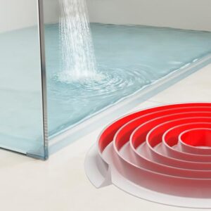 Schwallschutzleiste für Dusche, Selbstklebend, 200CM lang, Silikon, Wasserdicht, für Bad und Küche