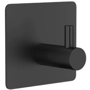 Selbstklebende Handtuchhaken aus Edelstahl, 4-teiliges Set, Rostfrei für Bad und Küche, quadratische Bademantelhalter (schwarz)