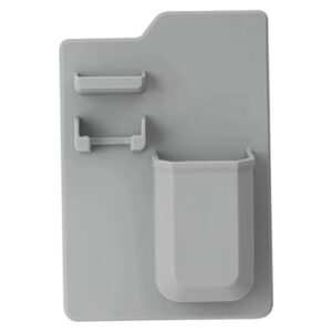 Silikon-Zahnbürstenhalter für Badezimmer - Selbstklebender Wand-Organizer mit grauer Aufbewahrung für Zahnbürsten und Utensilien