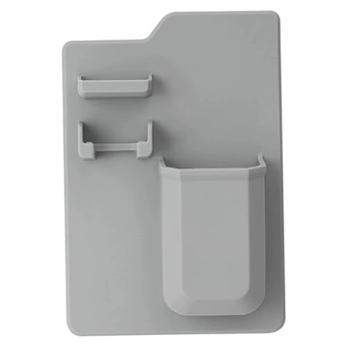 Silikon-Zahnbürstenhalter für Badezimmer - Selbstklebender Wand-Organizer mit grauer Aufbewahrung für Zahnbürsten und Utensilien