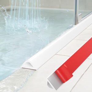 Symyda Schwallschutzleiste Dusche und Duschdichtung - Selbstklebend mit extra starker Haftung - Hohl-Dreieck Design als Wasserdamm & Barrierefreie Schwelle für Walk-in Dusche & Badezimmer