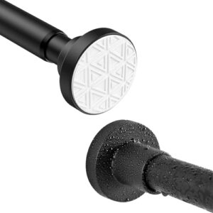 Teleskopstange 100-290cm, edelstahl, schwarz, gardinenstange, duschvorhangstange, ohne bohren, klemmstange für gardinen, schrank, badezimmer, fenster oder türen