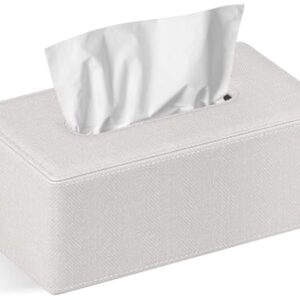 Taschentuchbox aus PU-Leder in dunklem Grau mit leinener Oberfläche, ideal für das Badezimmer oder als Geschenkidee