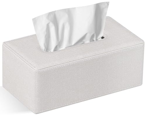 Taschentuchbox aus PU-Leder in dunklem Grau mit leinener Oberfläche, ideal für das Badezimmer oder als Geschenkidee