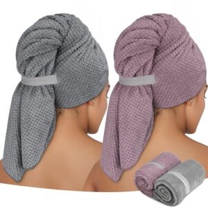 Mikrofaser Haarturban mit elastischem Band für schnelles Trocknen, ideal für langes Haar
