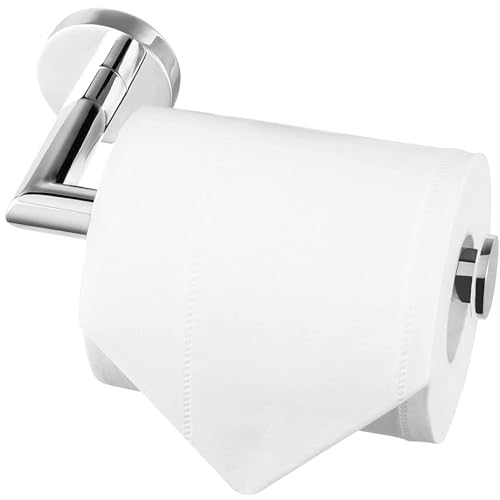 HITSLAM Toilettenpapierhalter, Edelstahl Rostfrei Klopapierhalter für Wandmontage, moderner und edler Design in Chromfinish, ideal für Bad und Küche