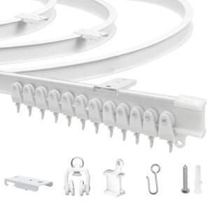 Flexible Vorhangschiene 3 M (9,8 ft) mit gebogener PVC-Basis für Deckenmontage in Weiß