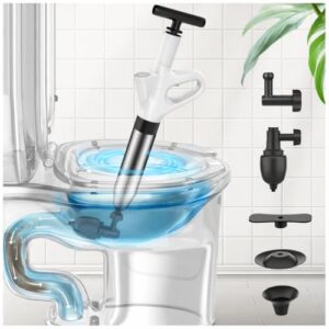 Pömpel Toilette, Pressluft Rohrreiniger mit Luftdruckanzeige, Abflussreiniger Pumpe für Waschbecken, Toiletten, Badezimmer, Dusche, Küche