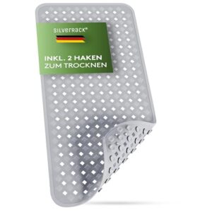 Antirutschmatte für Badewanne, 88x40 cm, grau, BPA frei, für Kinder und Babys, schimmelresistent und maschinenwaschbar