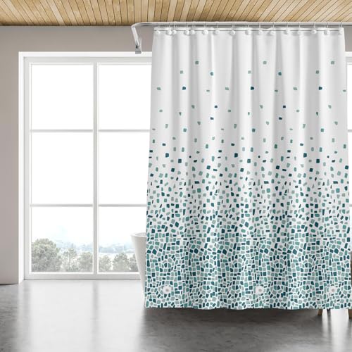 Duschvorhang-Auskleidung aus PEVA-Material, wasserdicht und leicht zu installieren. Mit 3 magnetischen Gewichten für eine sichere und bequeme Dusch Erfahrung.