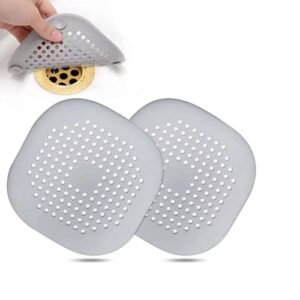 Zweistückiges Silikon Abflussfilter für Badezimmer und Küche mit Saugnapf in Grau