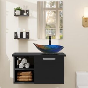 Badezimmermöbel Set mit Waschbecken, Waschtisch und Unterschrank - Hohe Qualität und Langlebigkeit - Einfache Montage und Reinigung