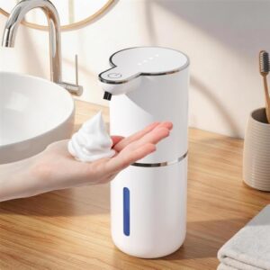 Automatischer Seifenspender mit Sensor und 380ml-Tank, elektrischer Seifenspender für Bad & Küche, berührungsloser Seifenspender mit LED-Anzeige, wasserfest (IPX5)
