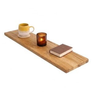 Badewannenablage aus Eiche Massiv - 100% Echtholz mit Tablet-Halterung und natürlicher Holz-Veredelung