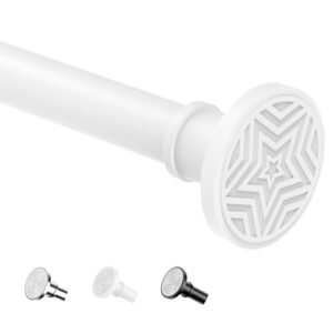 Duschstange in rostfreiem Edelstahl, 28mm Durchmesser, Länge 76-340cm, ideal für Mieter und ohne Bohren montierbar.