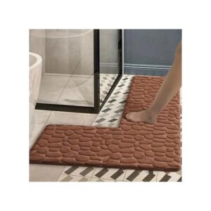 Eck-Duschmatte mit rutschfester Oberfläche und modernem Design für kleine Badezimmer, saugfähige Fußmatte aus L-Form für Duschraumtüren