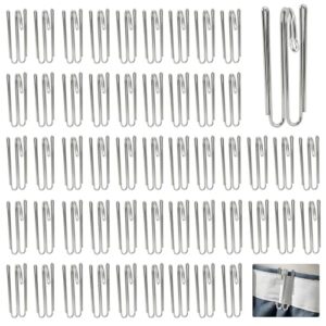 Gardinenhaken aus Metall, 50 Stück, Silberfarbe, mit 4 Zinken, für Schlafzimmer, Bad, Wohnzimmer & Küche
