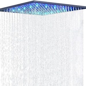 Regendusche Duschkopf mit LED-Beleuchtung, Edelstahl, Selbstreinigende Regendusche Brausekopf, Farbwechsel, Anti-Kalk, Einbau-Duschsystem