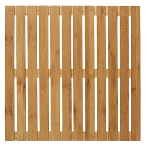 Moderne, rutschfeste Badematte aus Bambus für Innen- und Außenbereich, ideal für Dusche und Badewanne 50 x 50 cm