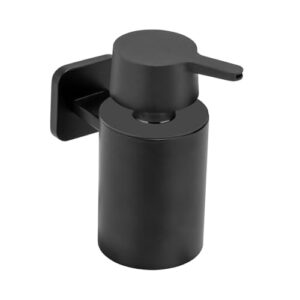 WENKO Turbo-Loc Seifenspender ohne Bohren Mod. Porto Black, Wandmontage mit Klebepad - Modernes und praktisches Seifenspender-Design für Bad oder Küche
